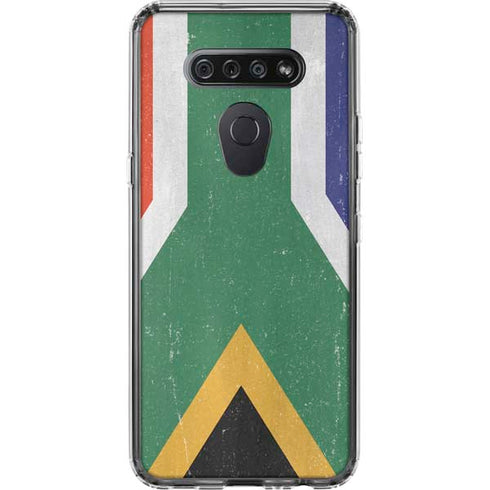 South Africa Flag Distressed LG K51/Q51 Clear Case
